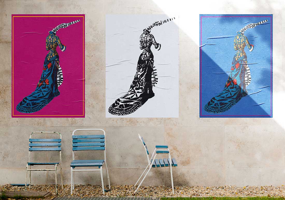 Severine Perrier illustrateur Freelance illustration collage papier art fantaisie luxe exotisme mode gravures anciennes histoires à raconter installation assemblage